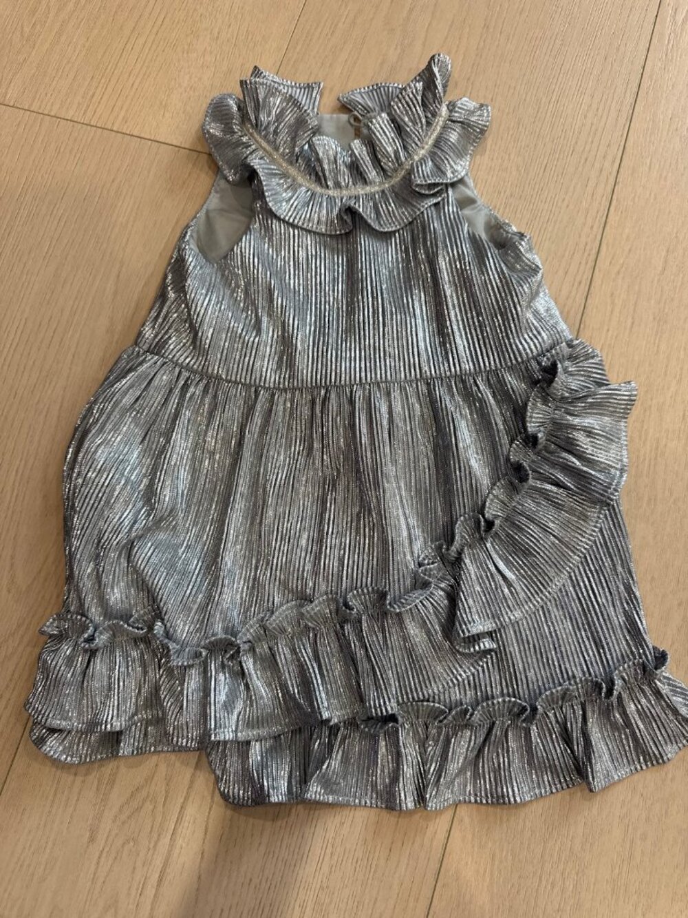 Janie and Jack Dress 6-12M Silver